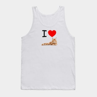 I HEART ORANGE MAINE COON CAT Tank Top